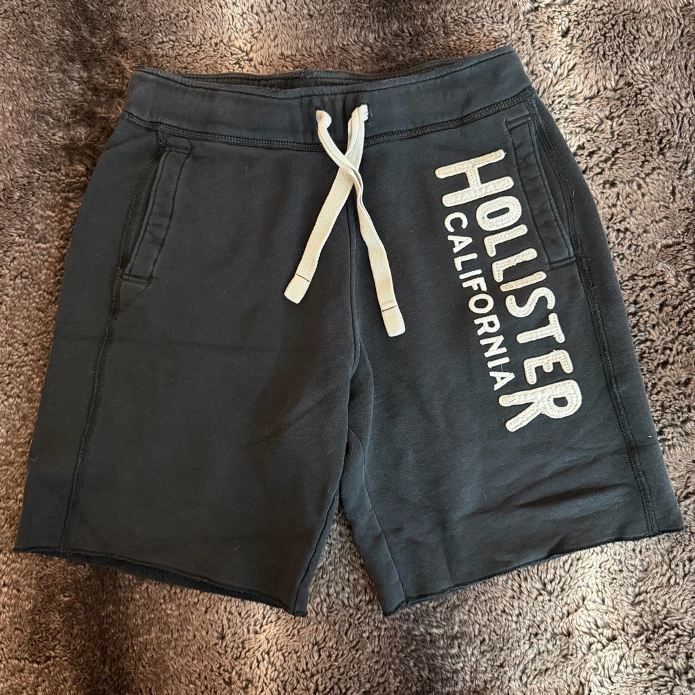 Hollister California Black Logo Sweat Shorts